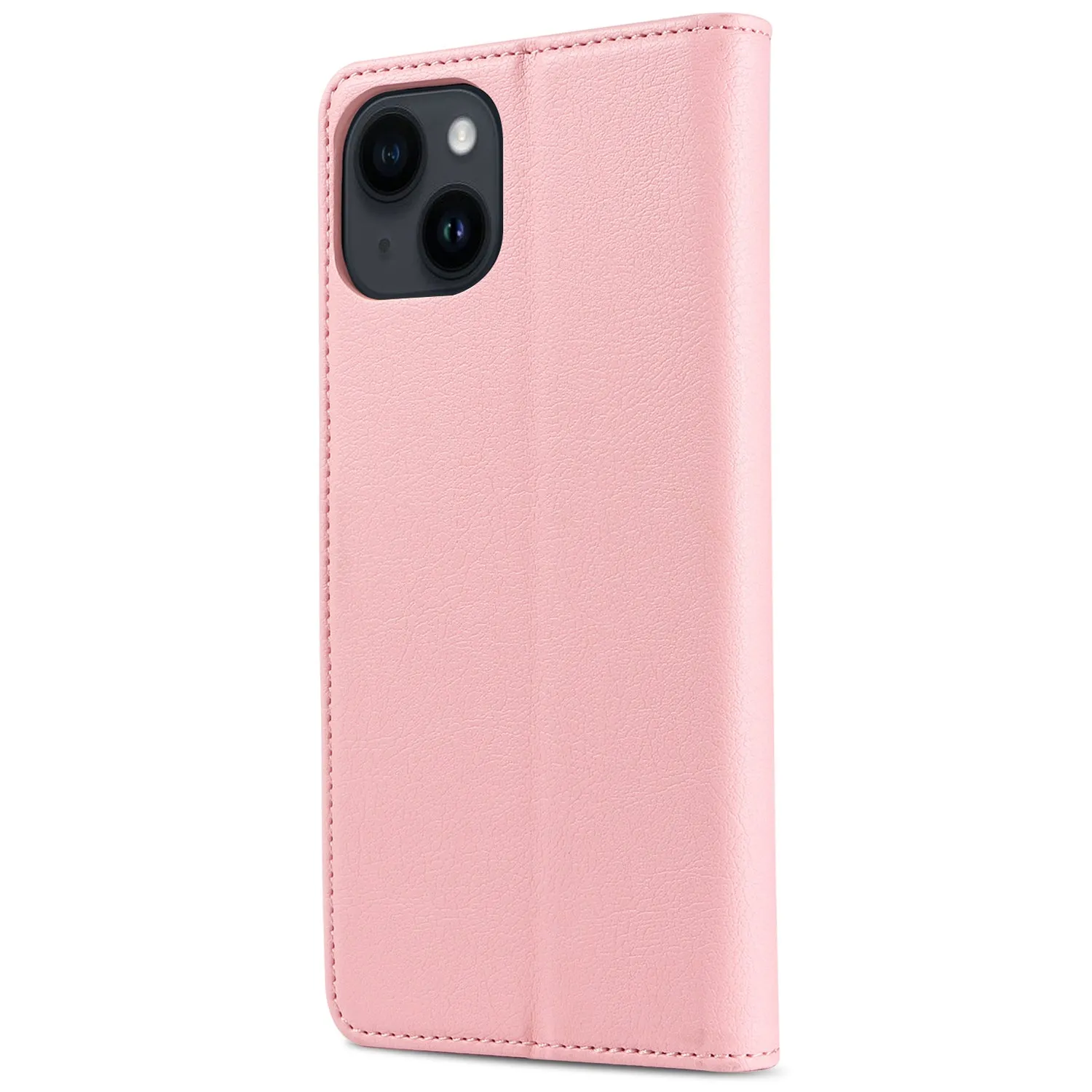 001 For iPhone 15 Plus Wallet PU Leather Stand Cover Magnetic Closure Phone Case RFID Blocking Function Shell