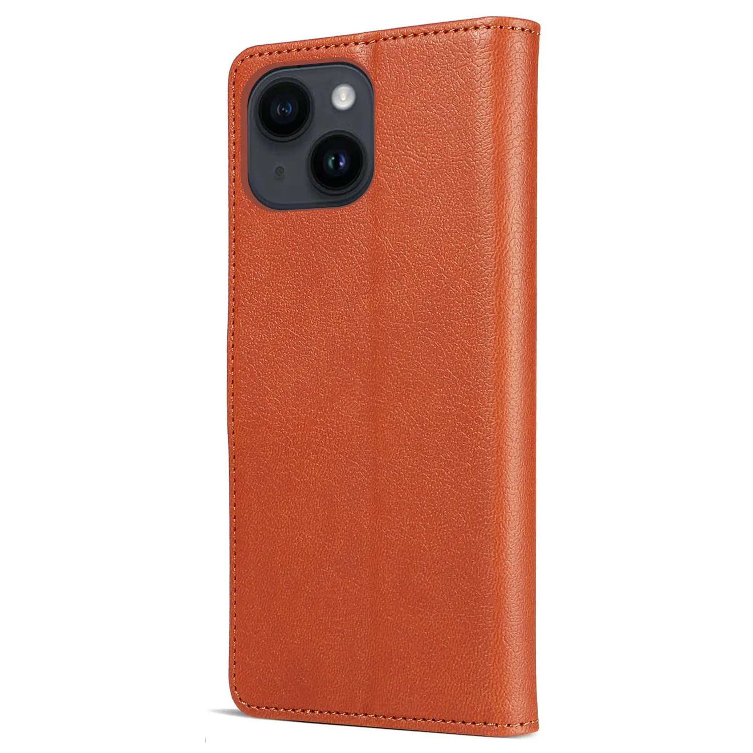 001 For iPhone 15 Plus Wallet PU Leather Stand Cover Magnetic Closure Phone Case RFID Blocking Function Shell