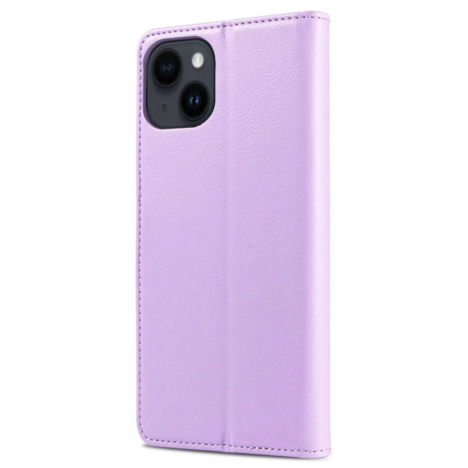 001 For iPhone 15 Plus Wallet PU Leather Stand Cover Magnetic Closure Phone Case RFID Blocking Function Shell