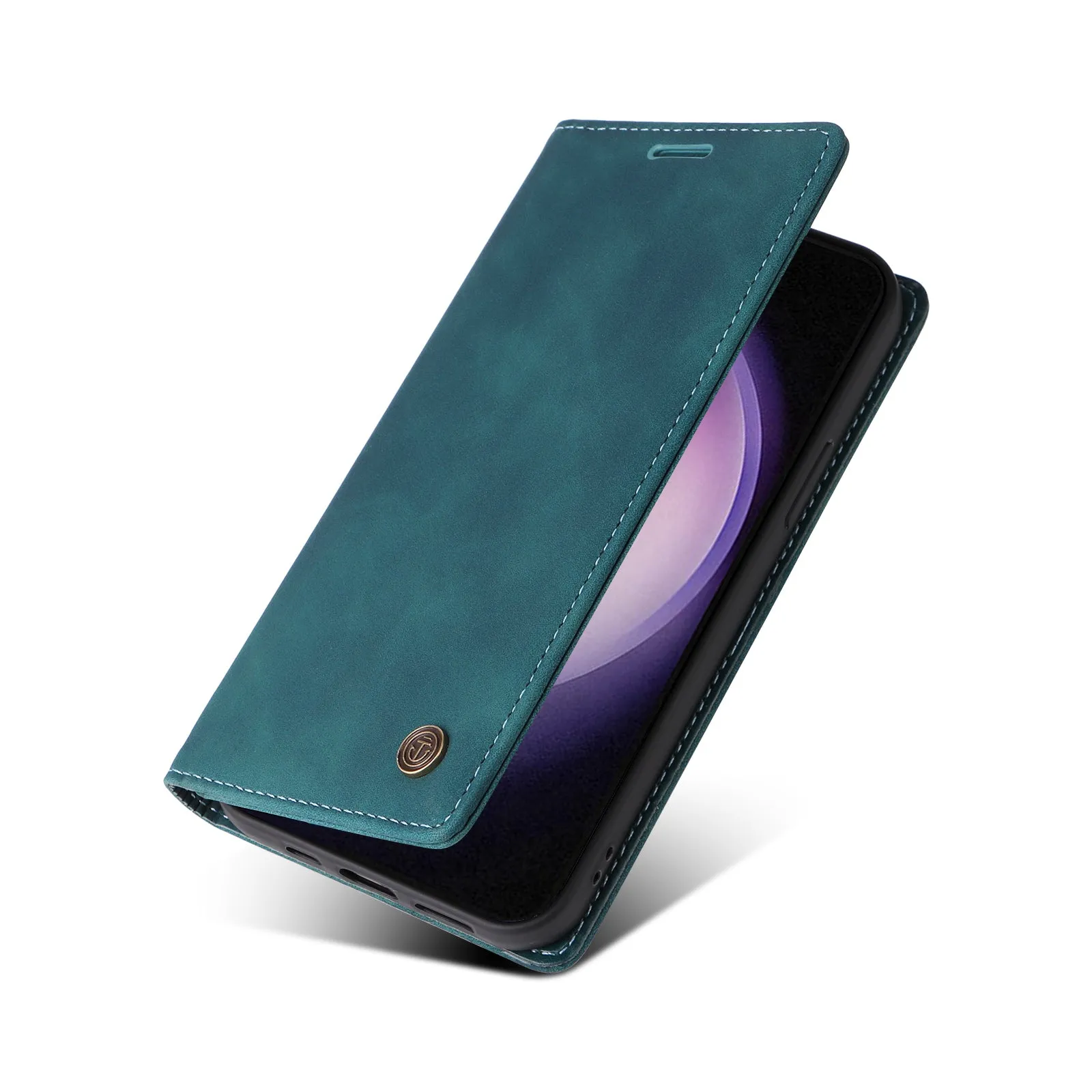 006 Series For Samsung Galaxy S23  Case PU Leather Sucker Closure Phone Stand Cover