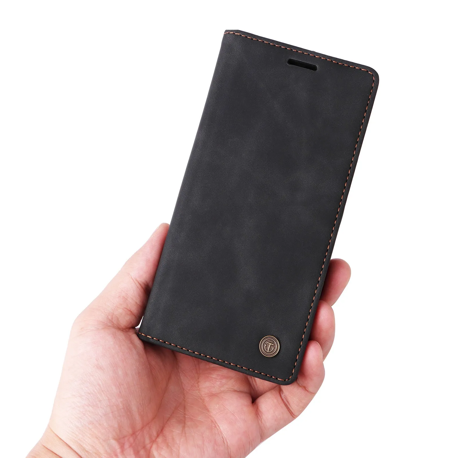006 Series For Samsung Galaxy S23  Case PU Leather Sucker Closure Phone Stand Cover