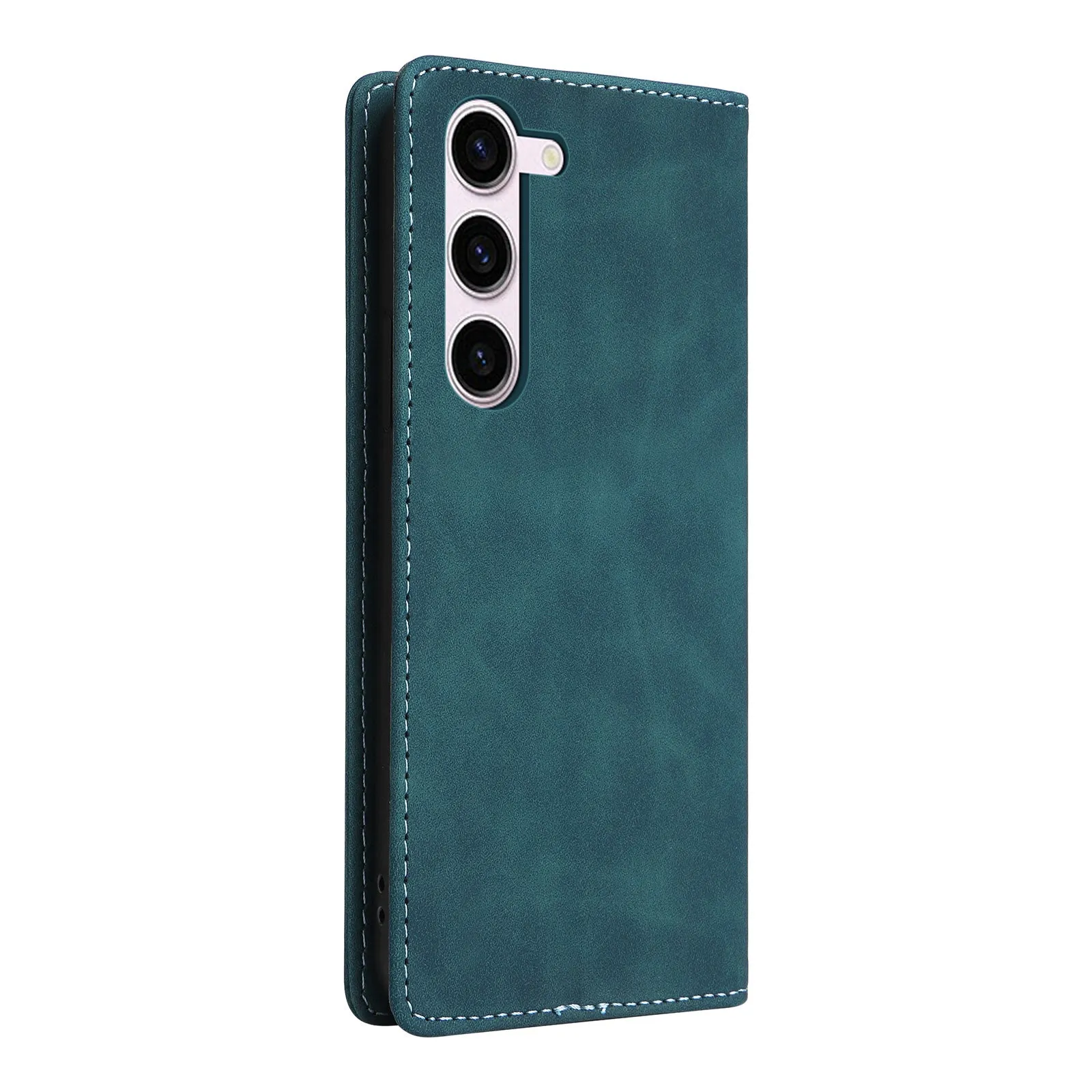 006 Series For Samsung Galaxy S23  Case PU Leather Sucker Closure Phone Stand Cover
