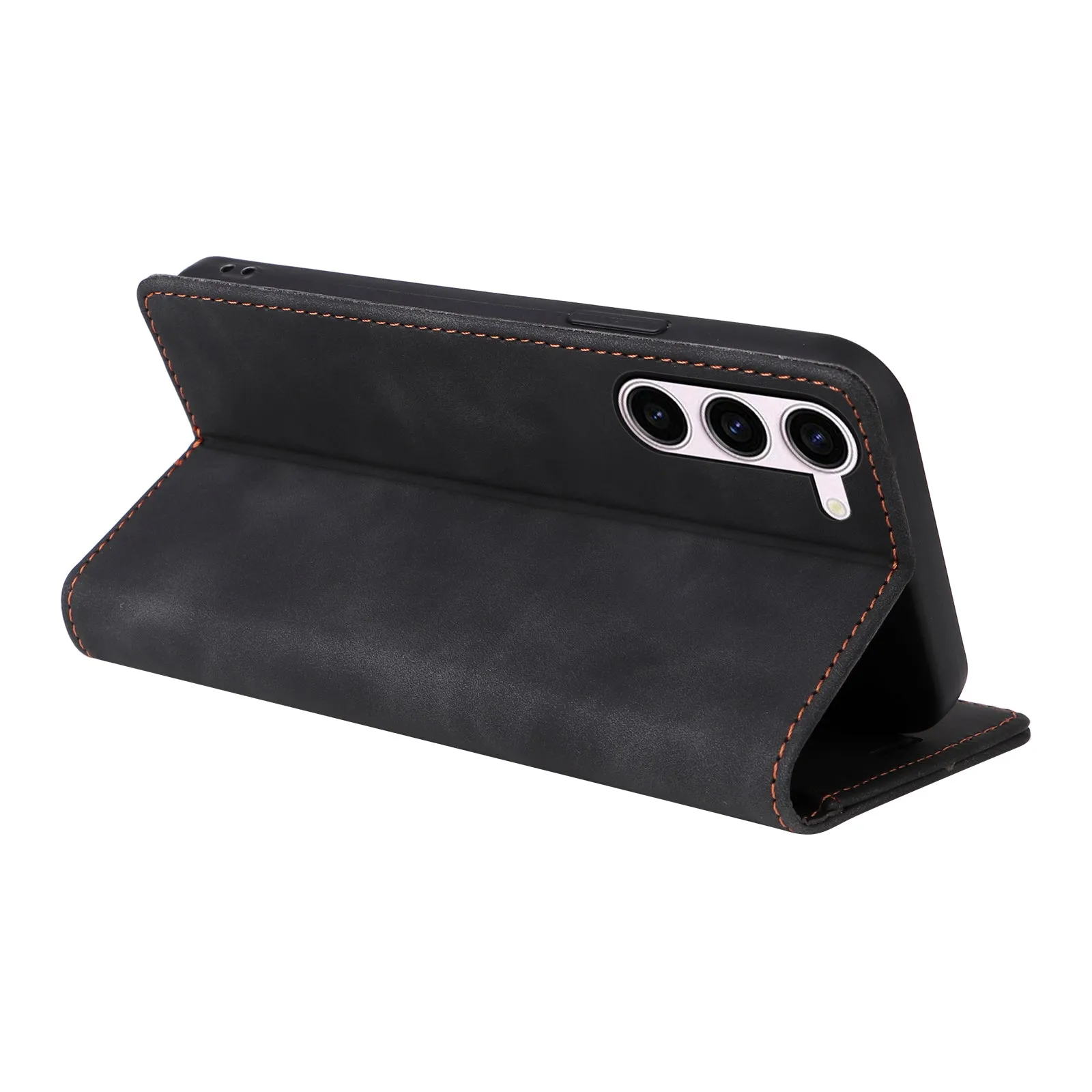 006 Series For Samsung Galaxy S23  Case PU Leather Sucker Closure Phone Stand Cover