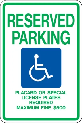 .080 Reflective "RESERVED PARKING (handicap)"