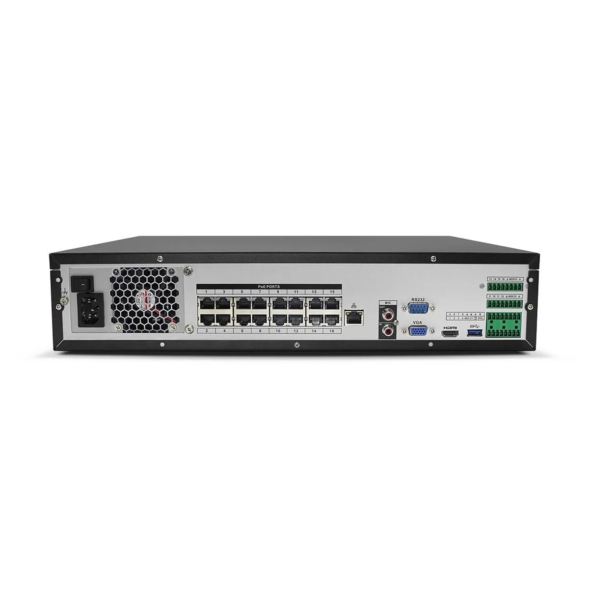 16 Channel 2U 16PoE 4K&H.265 Lite Network Video Recorder