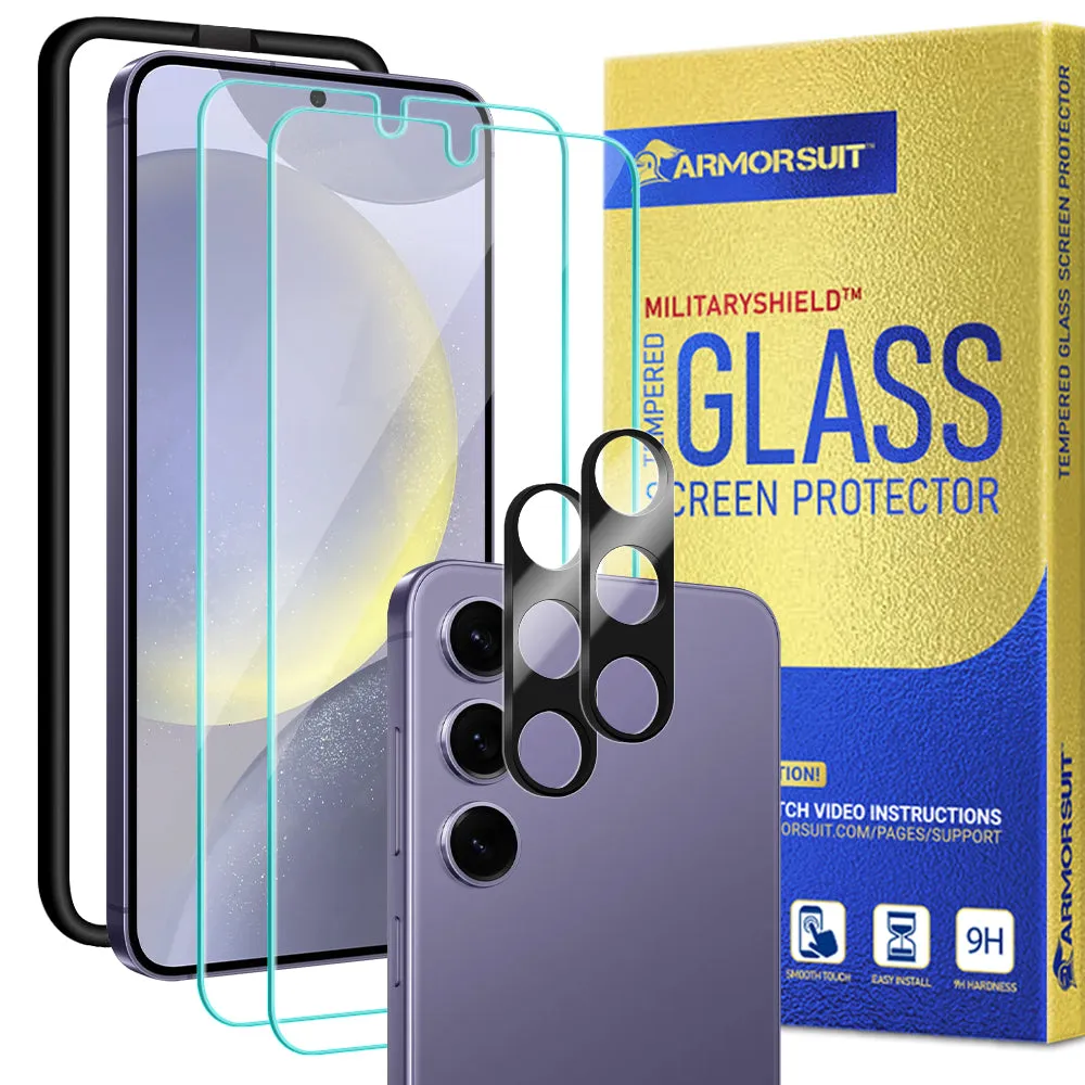 [2   2 Pack] ArmorSuit for Samsung Galaxy S24 Plus Tempered Glass Case Friendly Protector (w/ Alignment Tool)   Camera Lens Protector