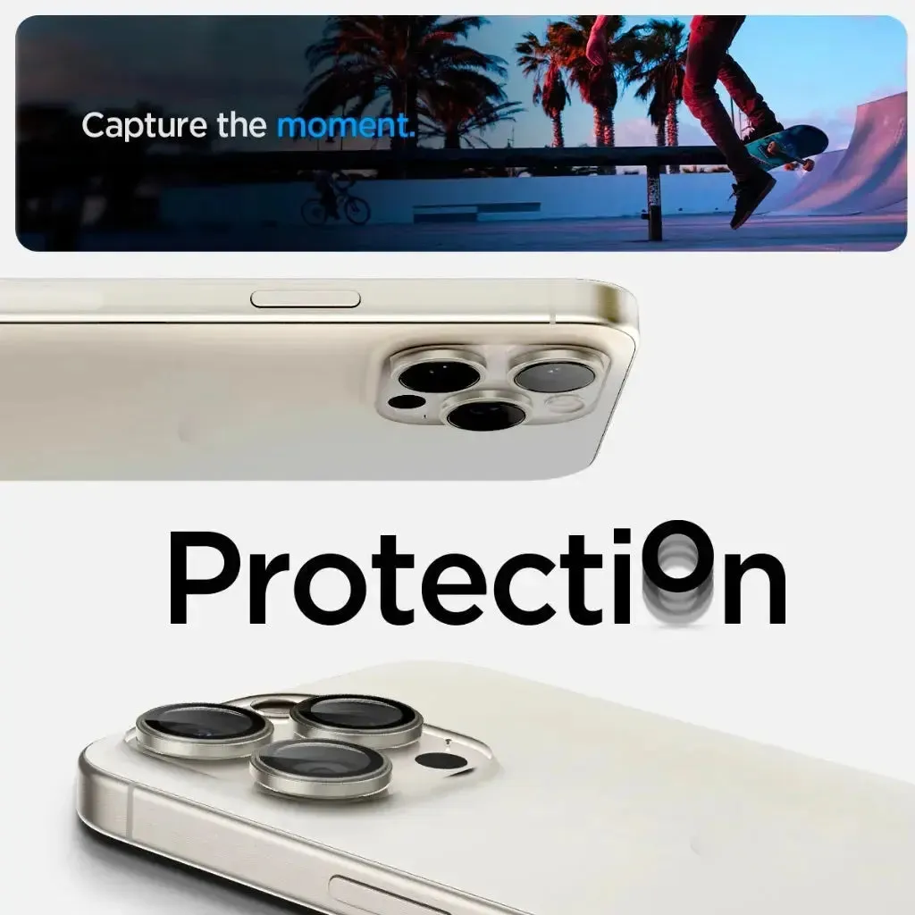 [2 Pack] iPhone 16 Pro Max / 16 Pro / 15 Pro Max / 15 Pro / 14 Pro Max / 14 Pro Camera Lens Protector EZ Fit Optik Pro