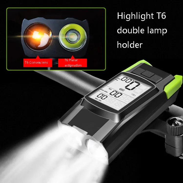 3 In 1 Wireless Bicycle Code Meter Lamp Strong Light Front Light