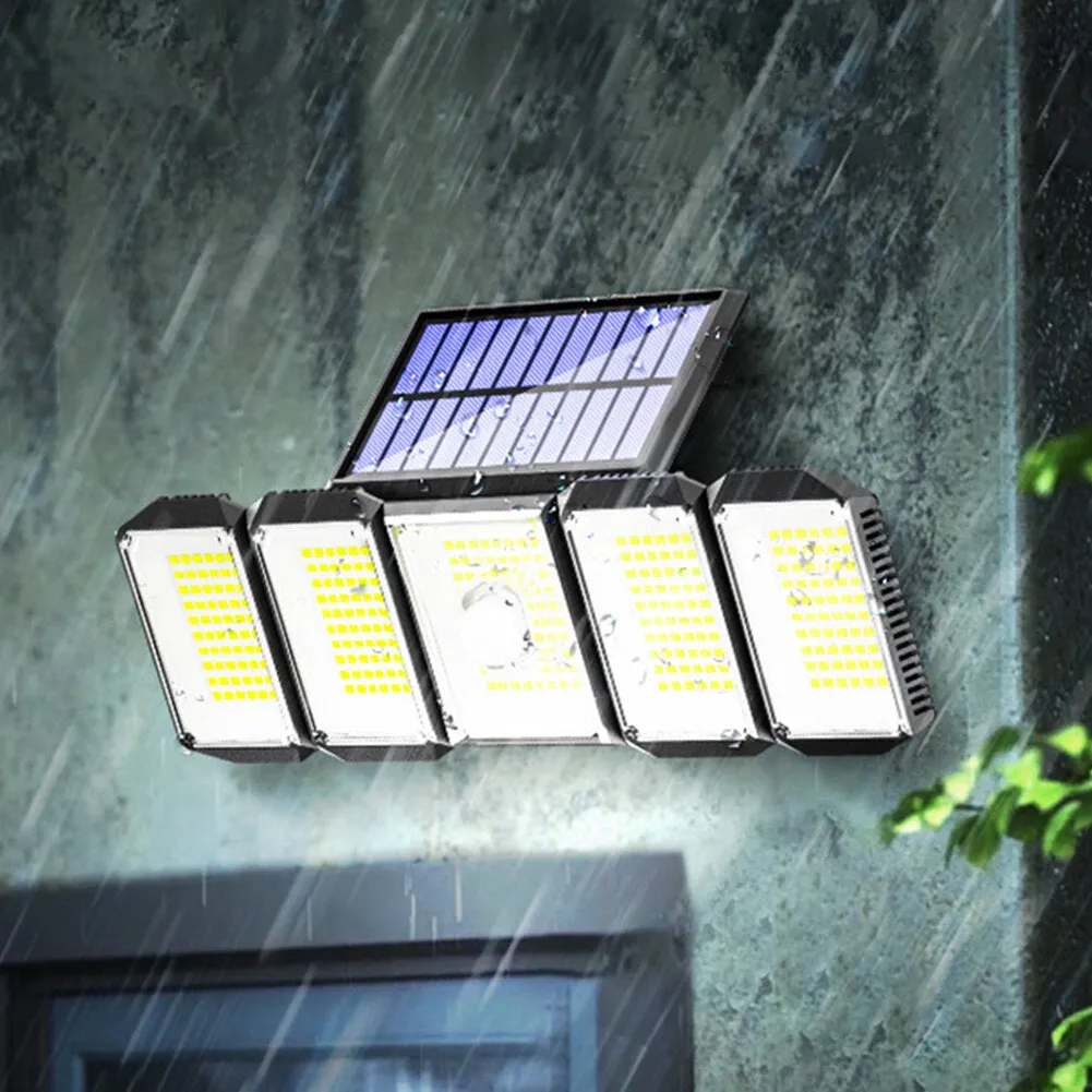 300 LED Solar Lights Outdoor 270 Wide Angle Motion Sensor Flood Wall Lights 3 Adjustable Heads for Yard Patio Garden Porch
