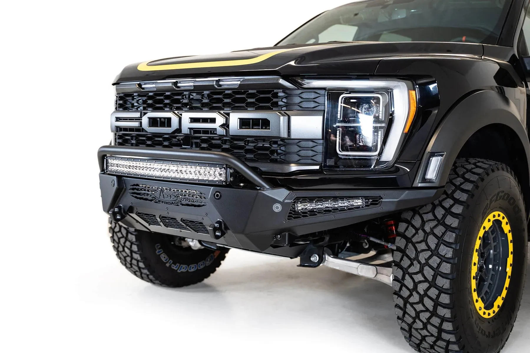 Addictive Desert Designs Honey Badger Front Bumper W/Top Hoop - 2021  Ford F-150 Raptor / Raptor R  - F210221180103