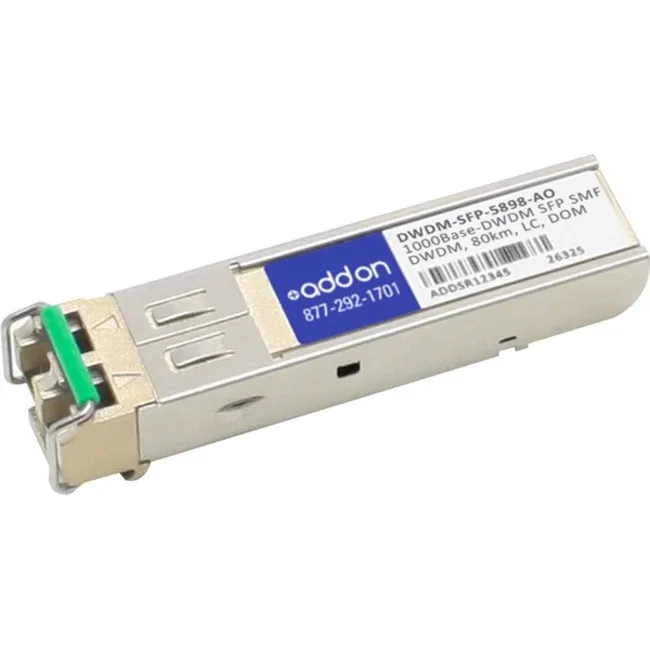 Addon Cisco Dwdm-Sfp-5898 Compatible Taa Compliant 1000Base-Dwdm 100Ghz Sfp Transceiver (Smf, 1558.98Nm, 80Km, Lc, Dom)