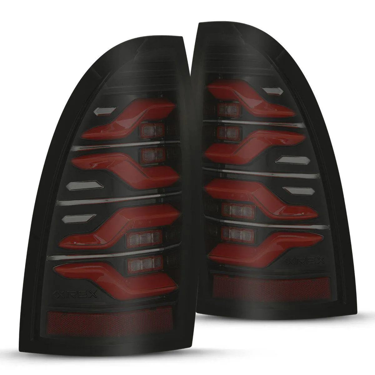 AlphaRex LUXX-Series Sequential Black-Red LED Tail Lights | 2005-2015 Toyota Tacoma (680070)