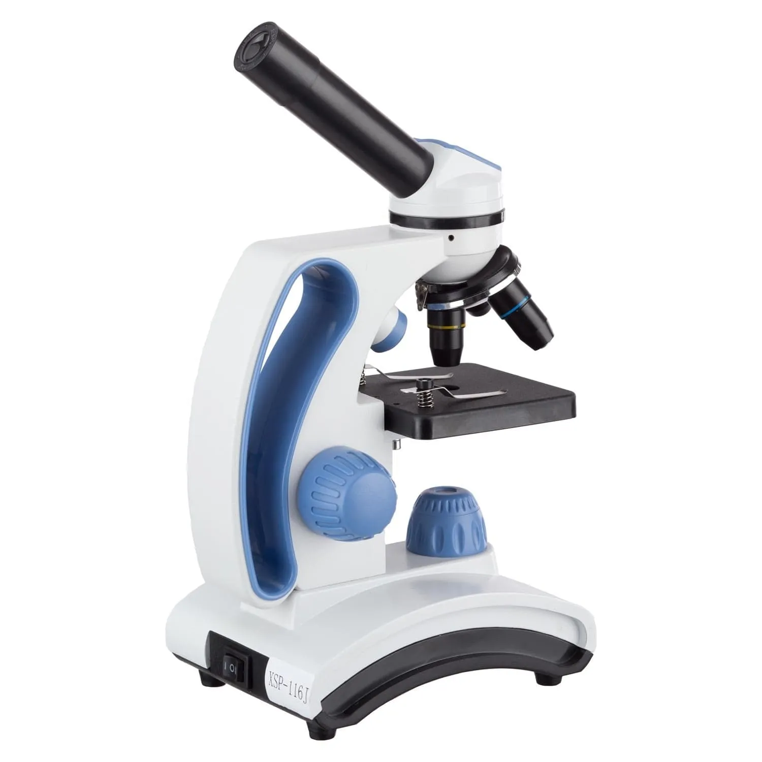 AmScope M161 Series Student Monocular Compound Microscope 40X-1000X Magnification with Coarse-focus, 10-piece Slide Set and Experiment Cards