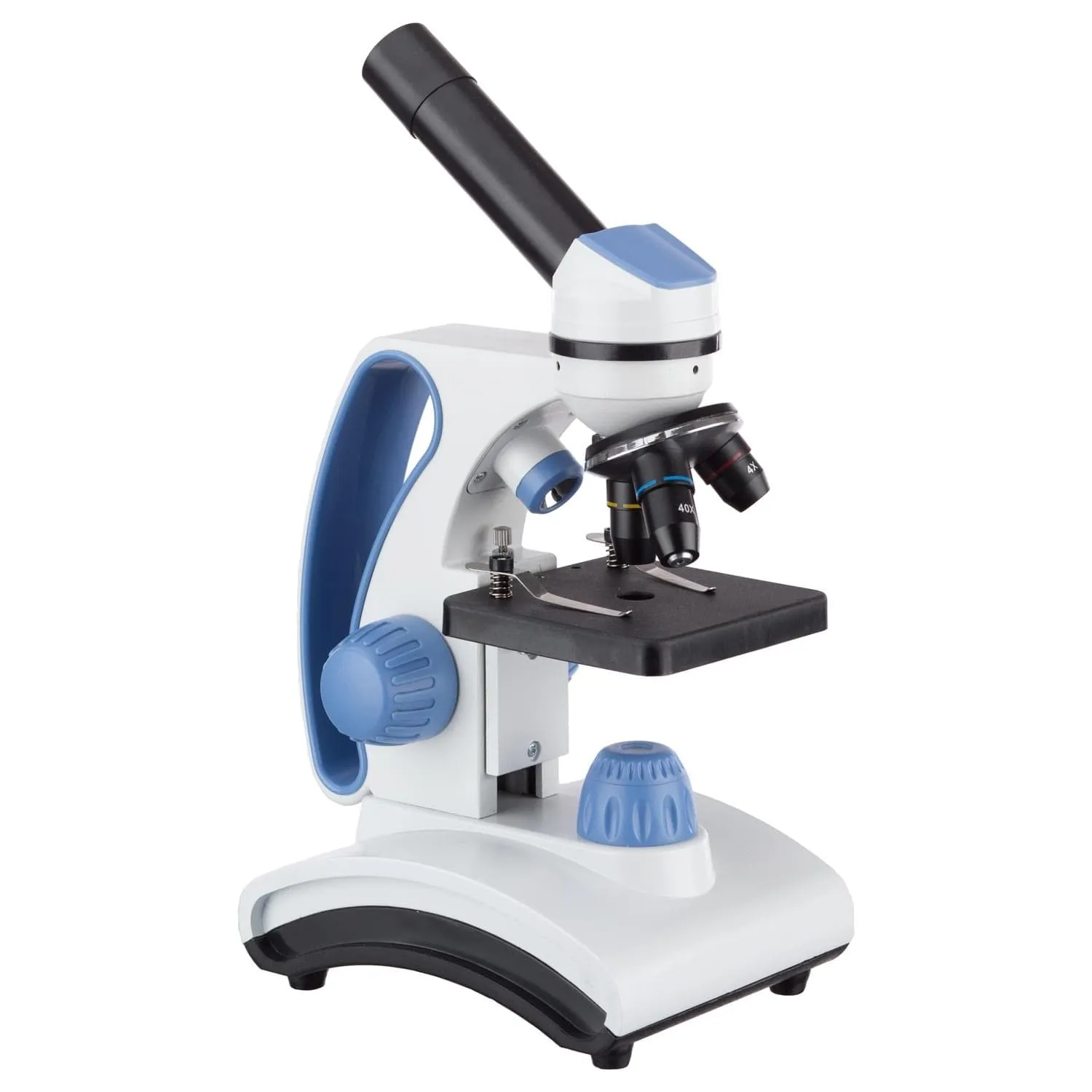 AmScope M161 Series Student Monocular Compound Microscope 40X-1000X Magnification with Coarse-focus, 10-piece Slide Set and Experiment Cards