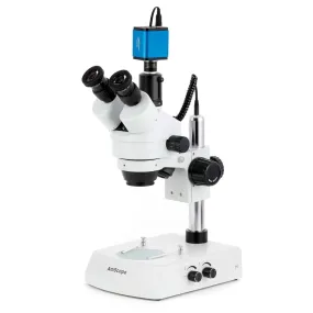 AmScope SM-2 Series Trinocular Stereo Microscope on Pillar Stand with LED Dual Lights and HDMI Optional Digital Camera