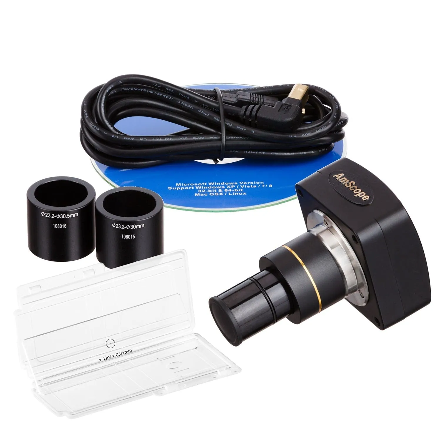 AmScope SM-4 Series Simul-Focal Zoom Trinocular Stereo Microscope with 150W Halogen Dual Fiber Gooseneck Lights and Optional Digital Camera on Double Arm Boom Stand