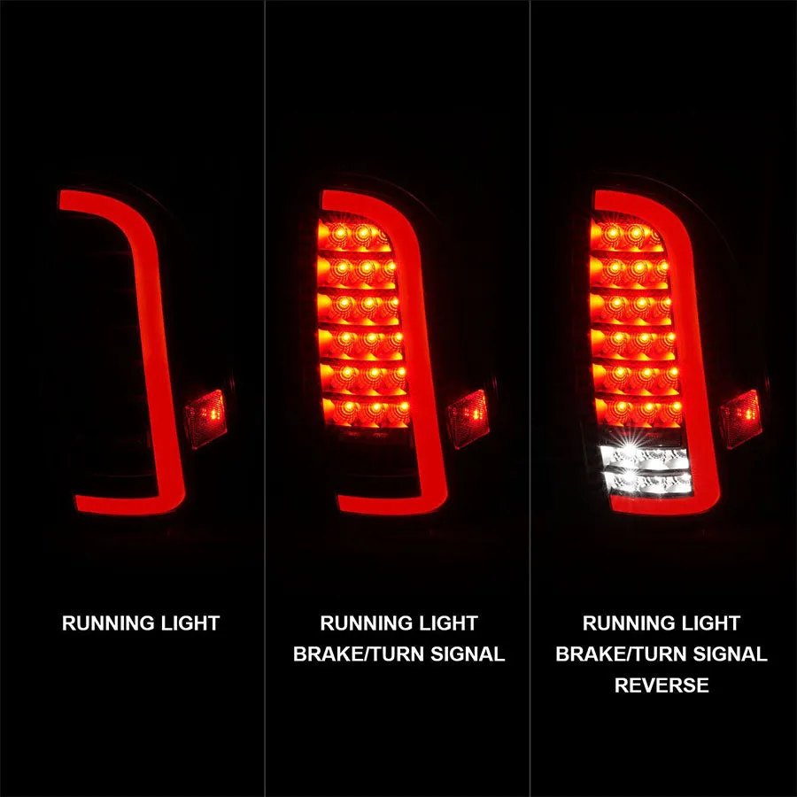 ANZO Full LED Tail Lights With Sequential Turn Signal - Black Housing Clear Lens | 2005-2015 Toyota Tacoma
