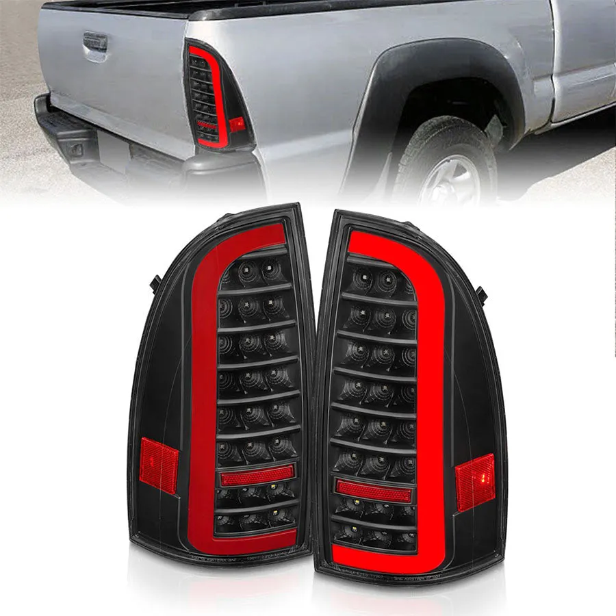 ANZO Full LED Tail Lights With Sequential Turn Signal - Black Housing Clear Lens | 2005-2015 Toyota Tacoma
