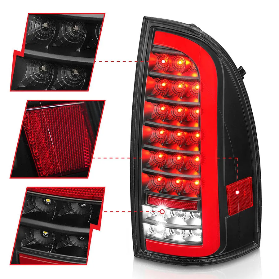 ANZO Full LED Tail Lights With Sequential Turn Signal - Black Housing Clear Lens | 2005-2015 Toyota Tacoma