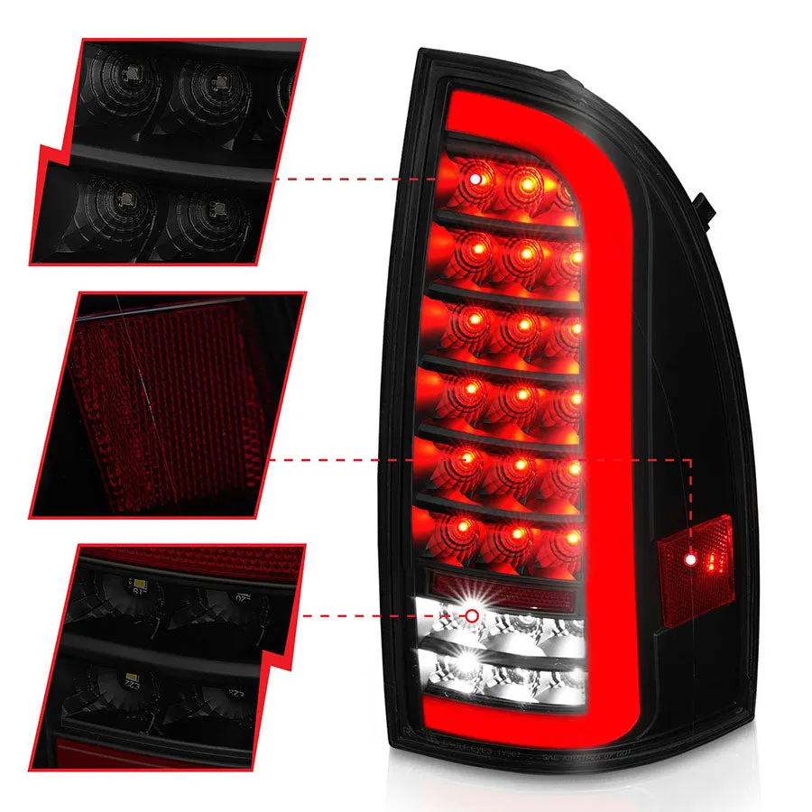 ANZO Full LED Tail Lights With Sequential Turn Signal - Black Housing Smoke Lens | 2005-2015 Toyota Tacoma