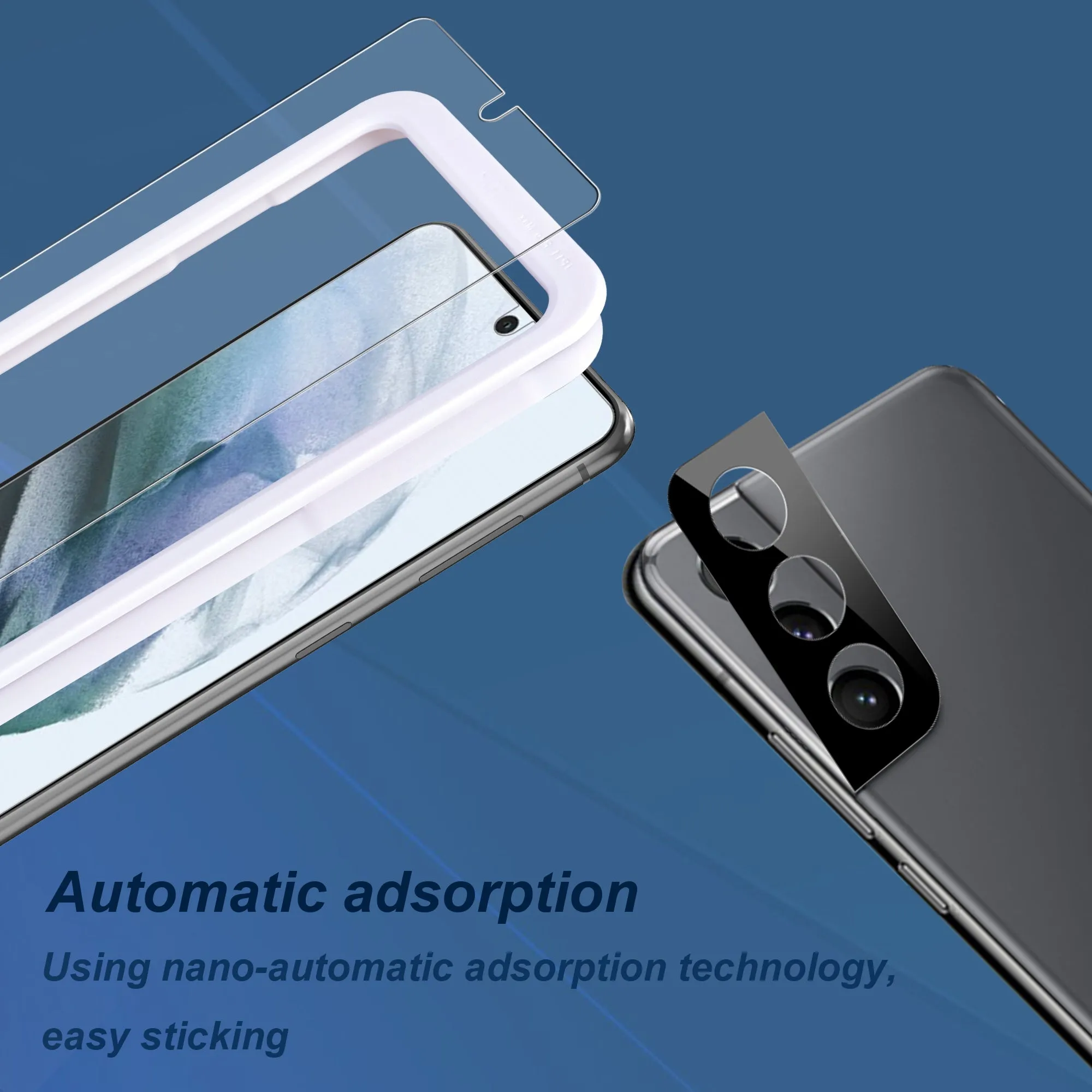 Arae 2 Pack Screen Protector for Samsung Galaxy S21 FE   2 Pack Camera Lens Protector, HD Tempered Glass Anti Scratch Work with Most Case,6.4 inch