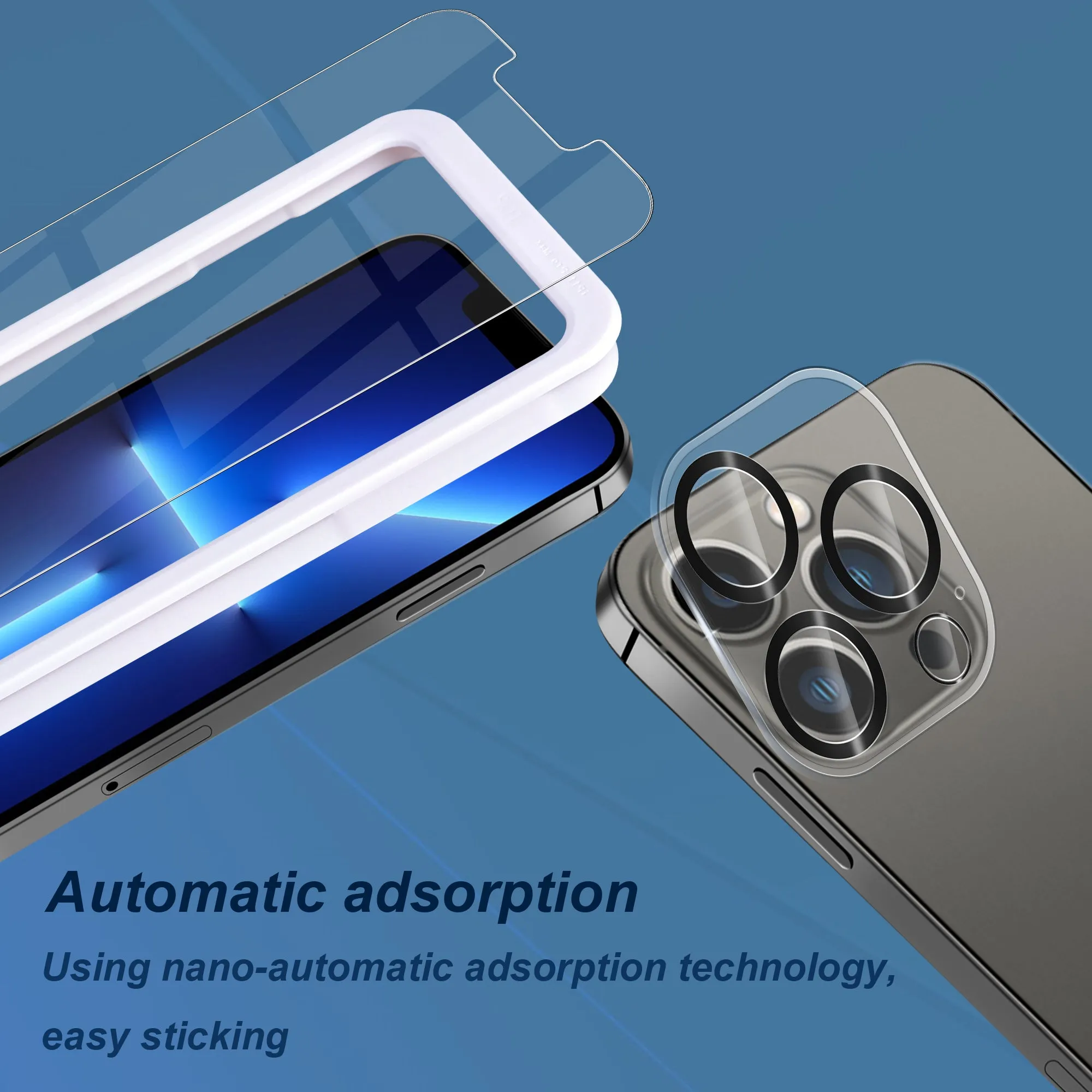 Arae 2 Pack Screen Protector  Screen Protector for iPhone 13/ 13 Pro and Pro Max   2 Pack Camera Lens Protector, HD Tempered Glass Anti Scratch Work with Most Case - 3 Pack
