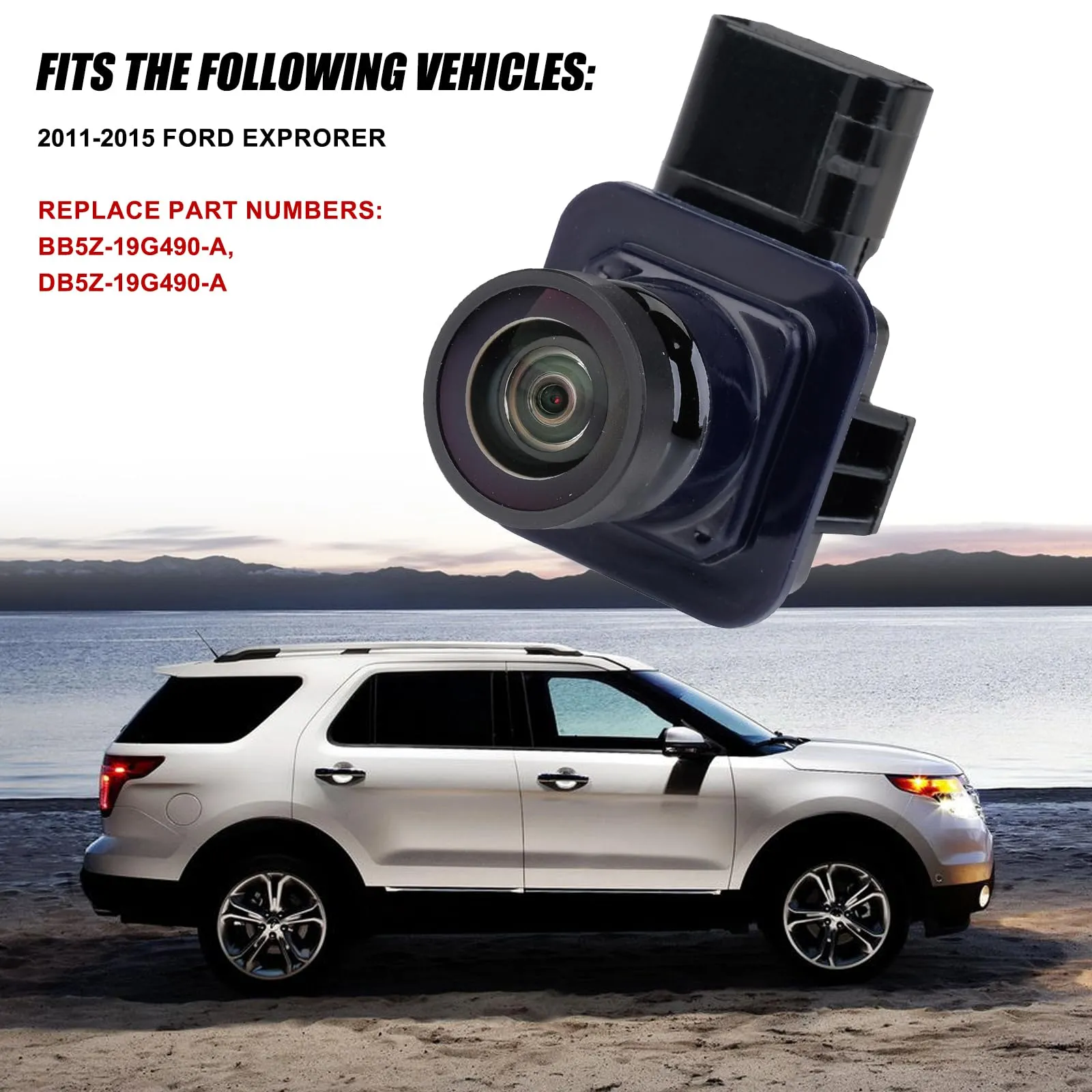 Arokzn DB5Z-19G490-A Rear View Backup Camera Compatible with 2011 2012 2013 2014 2015 Explorer Park Assist Camera Replaces # BB5Z-19G490-A