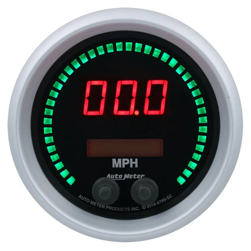 Autometer 85.7mm Black Switchable 260 MPH / 260 KM/H Speedometer Sport-Comp Elite Digital Gauge