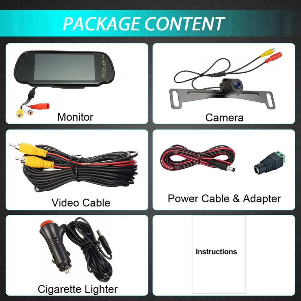 Backup Camera for Trucks 7 inch Dvr Monitor System Waterproof