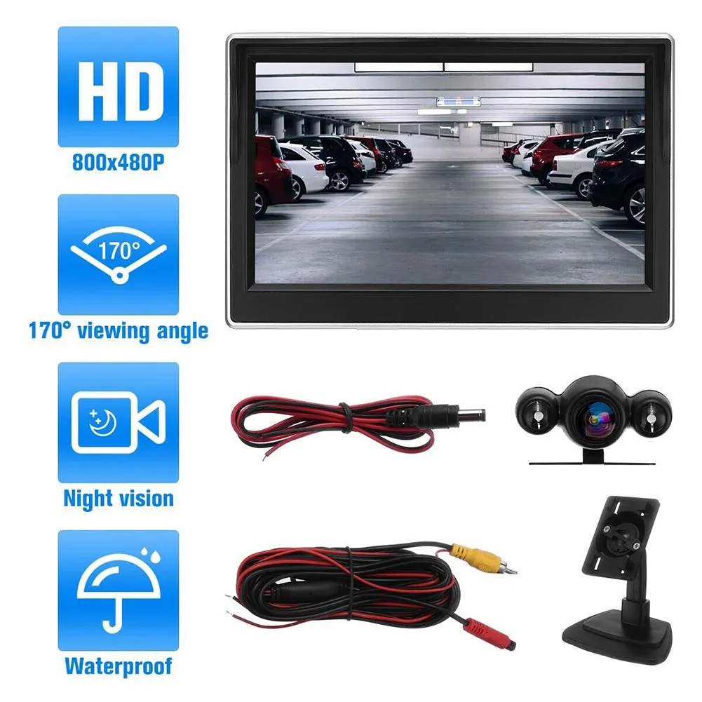 Backup Camera with 5 Inch Monitor Kit Waterproof Night Vision