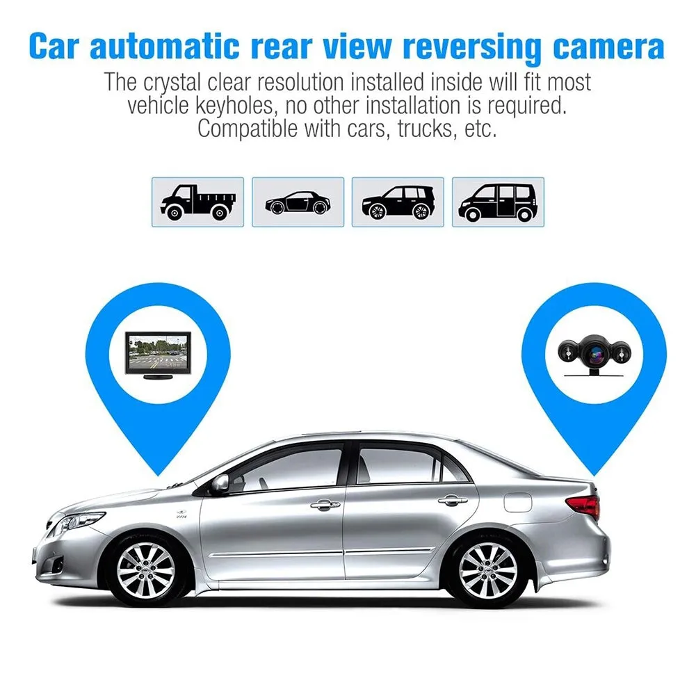 Backup Camera with 5 Inch Monitor Kit Waterproof Night Vision