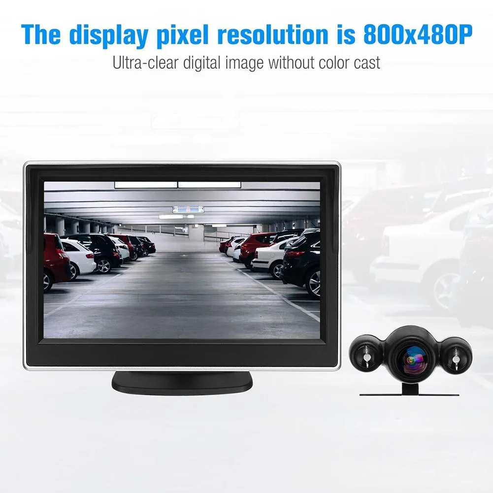 Backup Camera with 5 Inch Monitor Kit Waterproof Night Vision