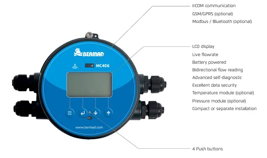 Bermad MUT2200 Electromagnetic Flow Meters with Battery Powered MC406B Converter - NMI-M10 Pattern Approved (50-600mm Flanged)