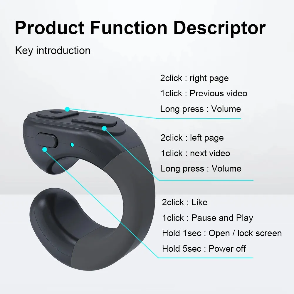 Bluetooth backup camera|For Tiktok Fingertip Remote Scrolling Ring