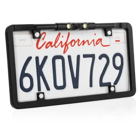BOYO VTL375HDL - Multi-Viewing Ultra Slim Full-Frame License Plate Backup Camera with LED Lights (Black)