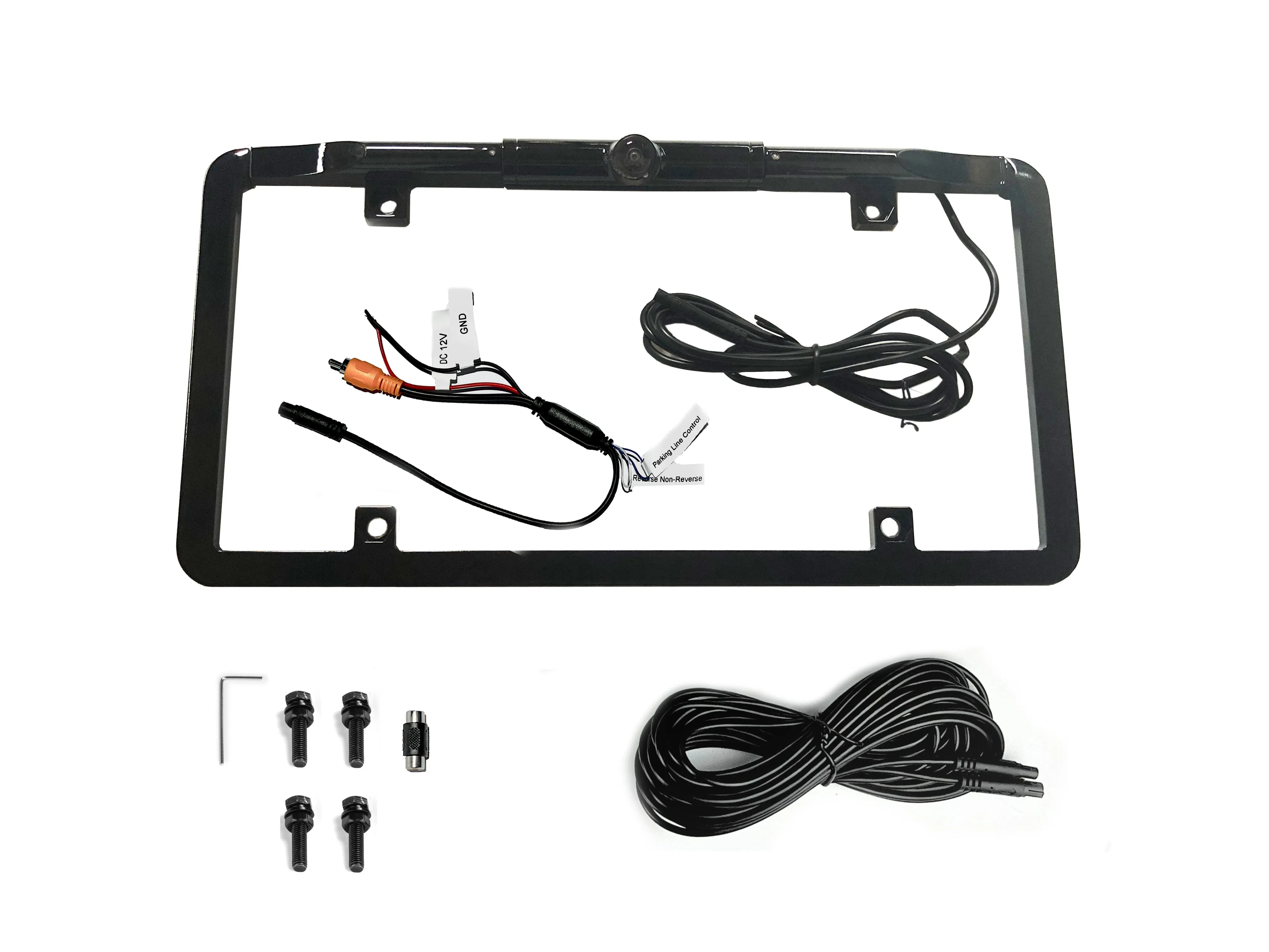 BOYO VTL375TJ - Ultra Slim Full-Frame License Plate Mounted Backup Camera with Trajectory Parking Lines (Black)