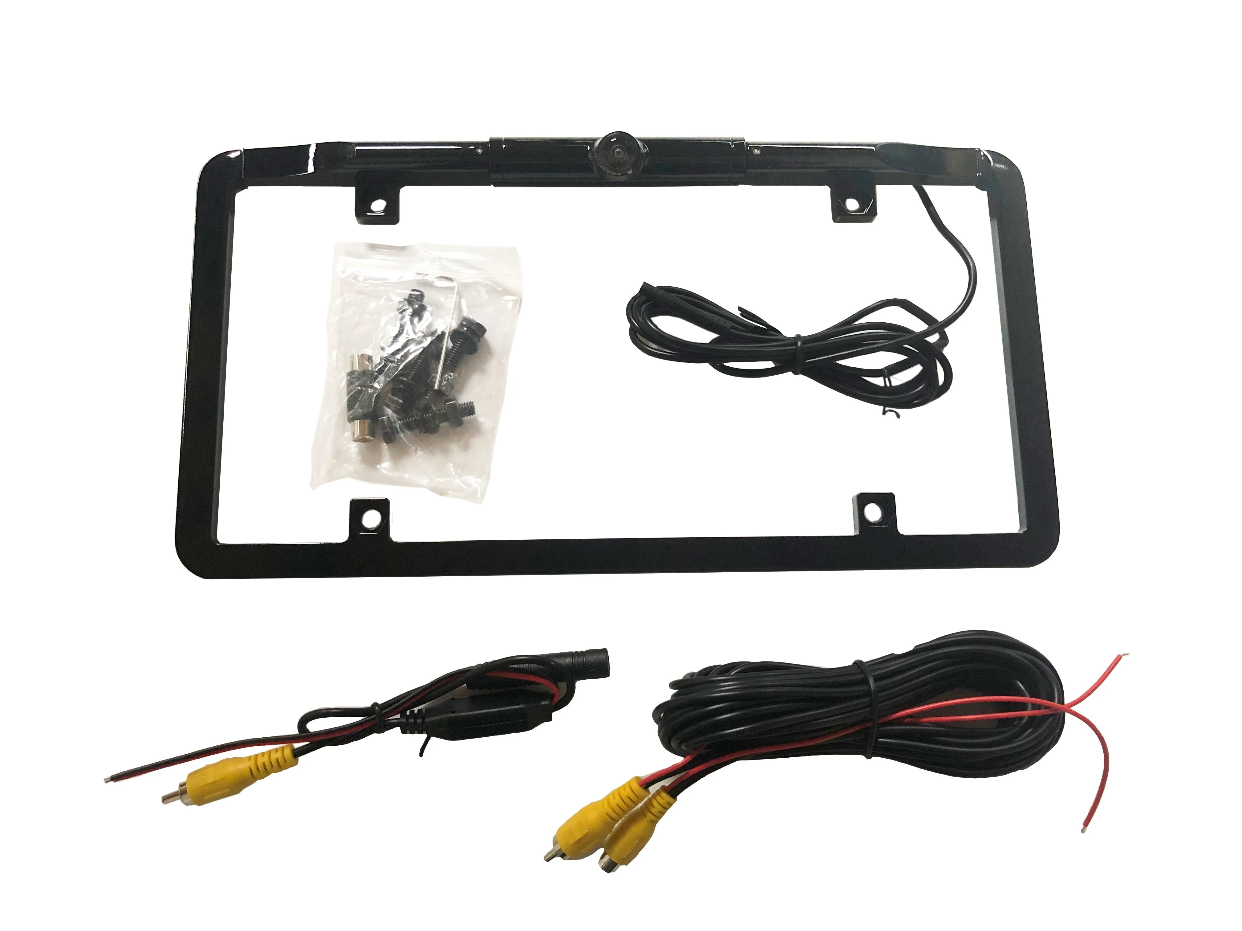 BOYO VTL375TJ - Ultra Slim Full-Frame License Plate Mounted Backup Camera with Trajectory Parking Lines (Black)