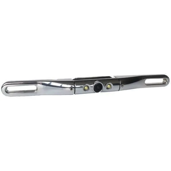 BOYO VTL402TJ Slim Bar-Type License Plate Camera with LEDs & Trajectory Parking Lines (Chrome)