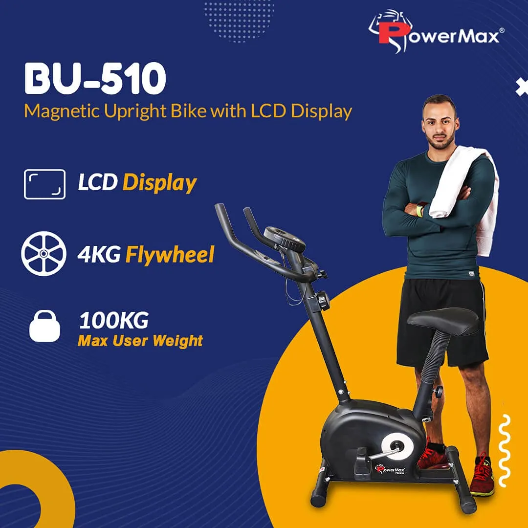 BU-510-AL152 Steel Exercise Upright Bike | Black | Orange With Warranty