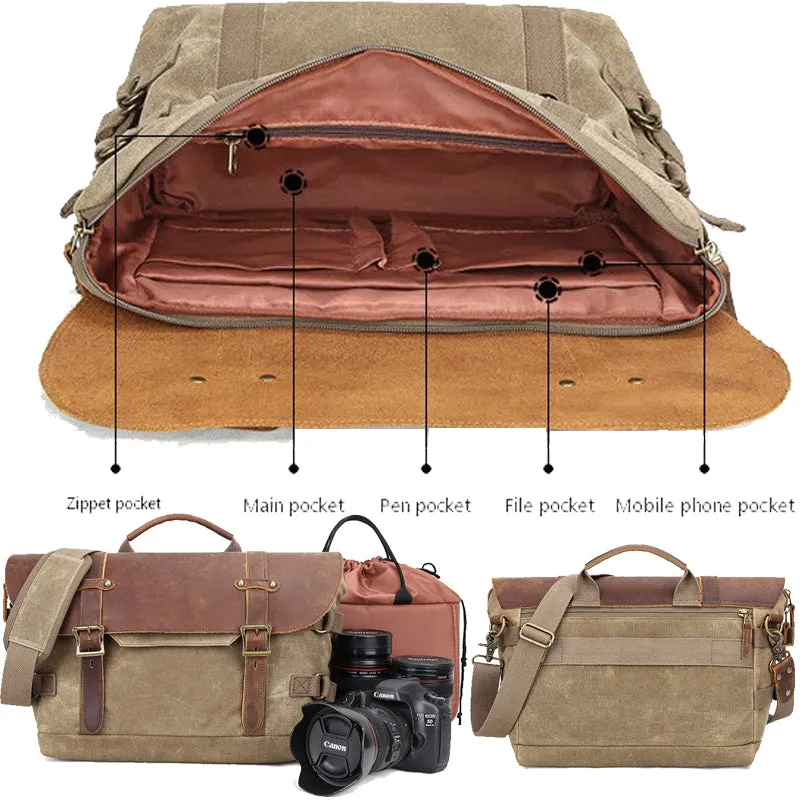 Camera Messenger Bag Retro Canvas Satchel