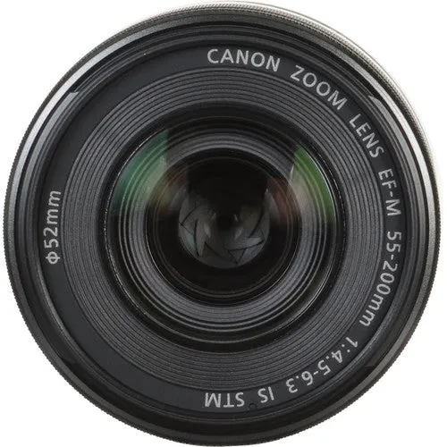 Canon EF-M 55-200mm f/4.5-6.3 is STM Lens Tripod Deluxe Bundle