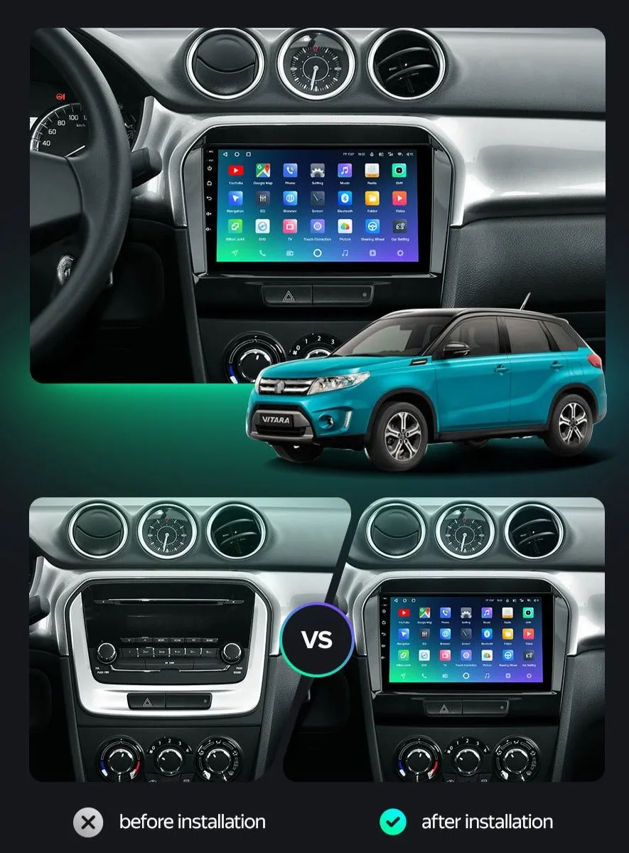 Car Dealz Premium Advanced 4G Data Model 10.2" Android 12.0 For Suzuki Vitara 4 2014 - 2018 In Dash Plus OEM Fascia