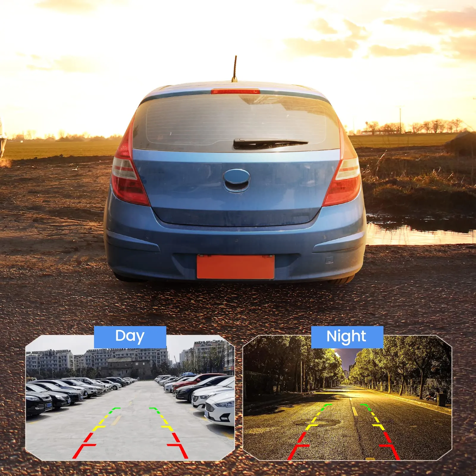 Car Rear View Camera Backup Reverse Camera HD 170° Wide Angle 12 LED Night Vision, for RV Trucks Trailer SUV