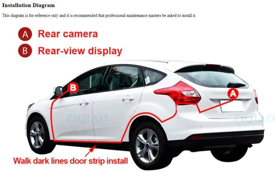 Car Reverse Camera 4.3" TFT LCD