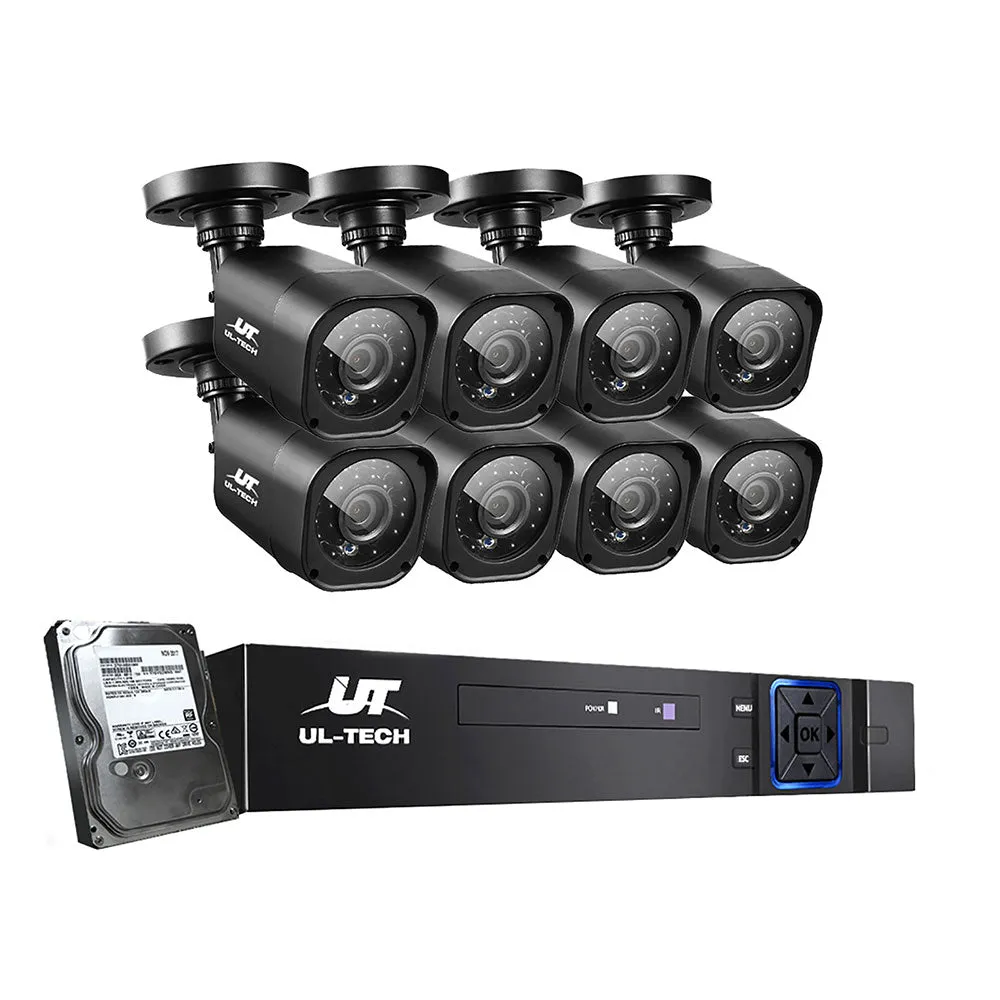 CCTV Security System 8CH DVR 8 Cameras 1TB Hard Drive