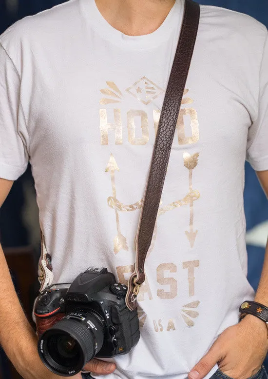 Classic American Bison Leather Neck Strap