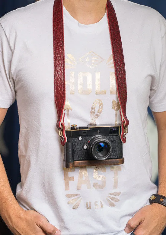 Classic American Bison Leather Neck Strap