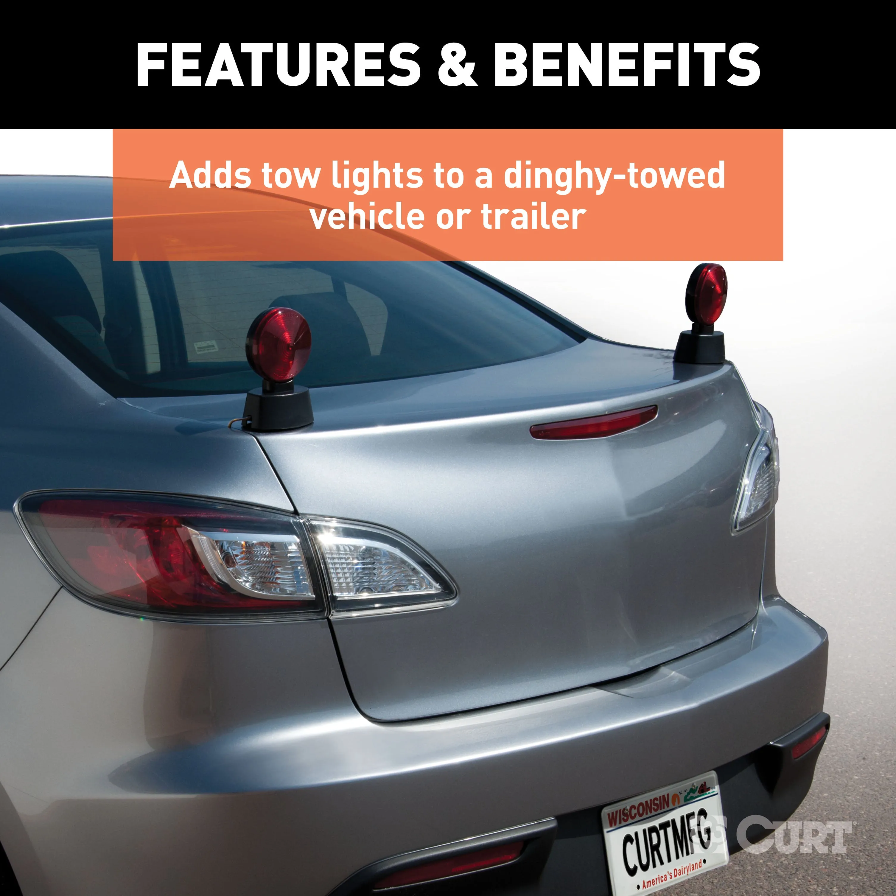 CURT 53200 Magnetic Tow Lights