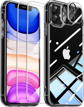 Entronix Case Heavy Duty Transparent Case Designed for Apple iPhone 11 Clear with 2 Screen Protector and Camera Lens, Shockproof Dropproof Slim Case