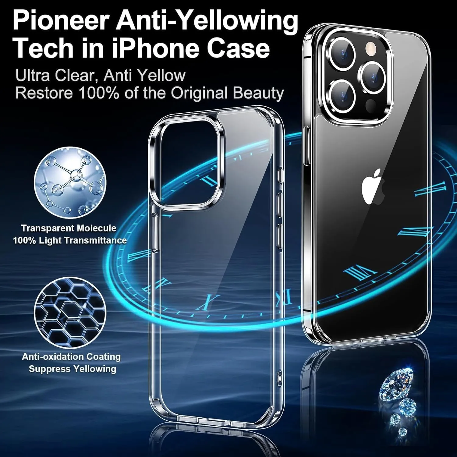 Entronix Case Heavy Duty Transparent Case Designed for Apple iPhone 11 Clear with 2 Screen Protector and Camera Lens, Shockproof Dropproof Slim Case